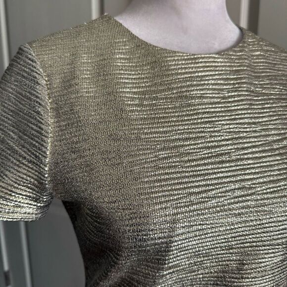 NWT Alice + Olivia Delora Silver Metallic Mini Cocktail Party Dress Size 8 - Picture 2 of 9